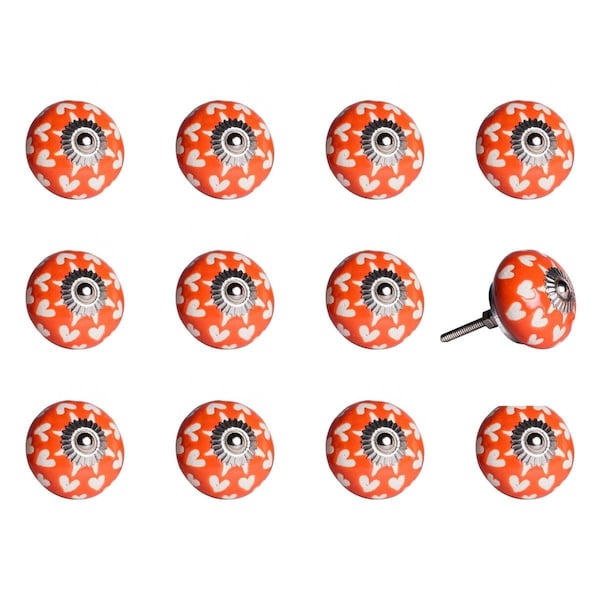 Decoracion KI1211 Knob It - Orange White & Silver, 12PK DE3086687 - main